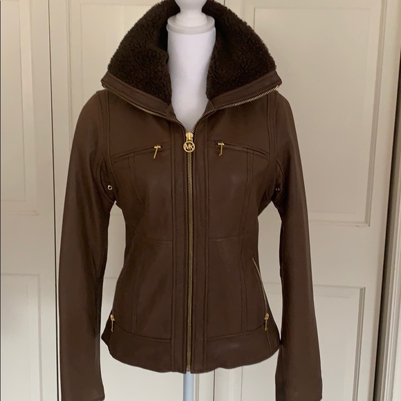 Michael Kors Jackets & Blazers - NWOT Michael Kors brown leather jacket